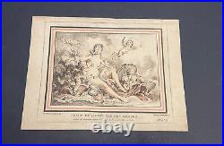 Gravure ancienne Vénus désarmée par les Amours Boucher & Demarteau