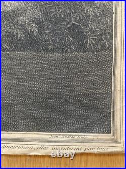 Gravure ancienne XVIIe/XVIIIe L'Hiver ou le Déluge d'après Nicolas Poussin p