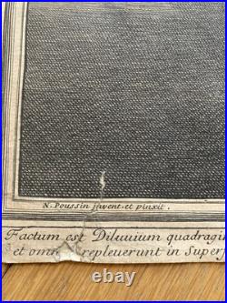 Gravure ancienne XVIIe/XVIIIe L'Hiver ou le Déluge d'après Nicolas Poussin p