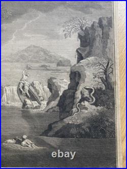 Gravure ancienne XVIIe/XVIIIe L'Hiver ou le Déluge d'après Nicolas Poussin p