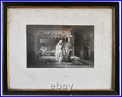 Gravure ancienne femme nue époque XIXème