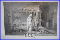 Gravure ancienne femme nue époque XIXème