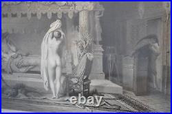 Gravure ancienne femme nue époque XIXème