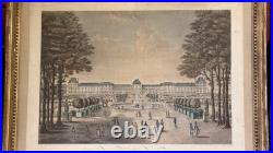 Gravure ancienne rehaussée en couleurs Vue des Tuileries, Vue de Paris N°13