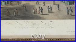 Gravure ancienne rehaussée en couleurs Vue des Tuileries, Vue de Paris N°13