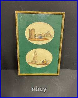 Gravure anglaise XIXème siècle humour estampe scène ruines caricature Angleterre