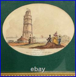 Gravure anglaise XIXème siècle humour estampe scène ruines caricature Angleterre