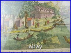 Gravure couleur, vue Bastion de Gelderland Batavie / Batavia, Habermann 1780