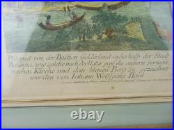 Gravure couleur, vue Bastion de Gelderland Batavie / Batavia, Habermann 1780