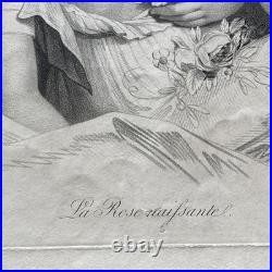 Gravure de AUGUSTIN LE GRAND LA ROSE NAISSANTE DESSINÉ PAR ROUSSEAU