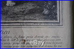 Gravure de Saint Sébastien par Annibale Carache époque XVIIIème