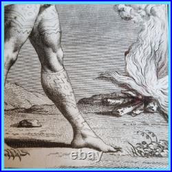 Gravure dessin lithographie estampe Saturiove Indien Timucuas Teodoro Viero