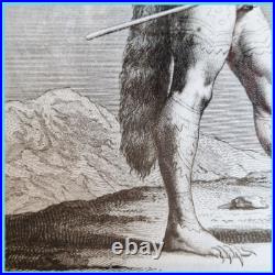 Gravure dessin lithographie estampe Saturiove Indien Timucuas Teodoro Viero