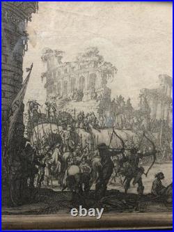 Gravure du XVIIIeme d'après Jacques Callot Le martyre de Saint Sébastien