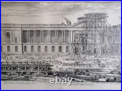 Gravure encadrée de Sébastien Le Clerc, 1677 Construction de la façade du Louvre Gravure encadrée de Sébastien Le Clerc, 1677 Construction de la façade du Louvre