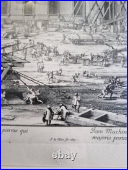 Gravure encadrée de Sébastien Le Clerc, 1677 Construction de la façade du Louvre Gravure encadrée de Sébastien Le Clerc, 1677 Construction de la façade du Louvre