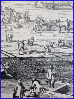 Gravure encadrée de Sébastien Le Clerc, 1677 Construction de la façade du Louvre Gravure encadrée de Sébastien Le Clerc, 1677 Construction de la façade du Louvre
