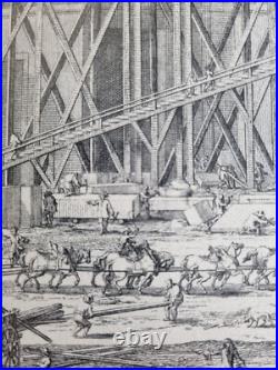 Gravure encadrée de Sébastien Le Clerc, 1677 Construction de la façade du Louvre Gravure encadrée de Sébastien Le Clerc, 1677 Construction de la façade du Louvre