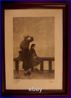 Gravure encadrée et signée par George Haquette 1889