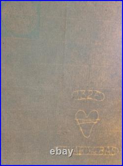 Gravure ésotérique XIXe Multiplication, Custos, Cabala papier filigrané 48x63 cm