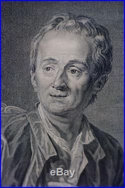 Gravure fin 18ème Diderot par Henriquez & Vanloo Langres Haute Marne