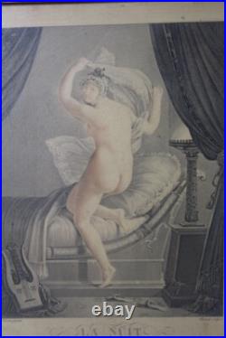 Gravure la nuit XIXeme NOEL JOSEPH BLAIZOT