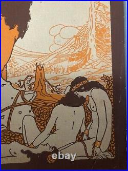 Gravure lithographie 1913 Affiche Bal Des Quat'z'arts Beaux Art Paris Rabelais
