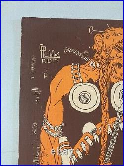 Gravure lithographie 1913 Affiche Bal Des Quat'z'arts Beaux Art Paris Rabelais