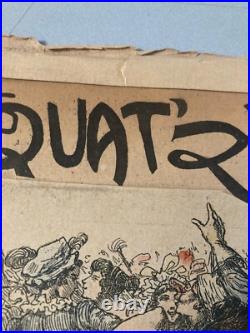 Gravure lithographie 1920 Affiche Bal Des Quat'z'arts Beaux Art Paris Collage