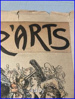 Gravure lithographie 1920 Affiche Bal Des Quat'z'arts Beaux Art Paris Collage Gravure lithographie 1920 Affiche Bal Des Quat'z'arts Beaux Art Paris Collage