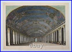Gravure originale J. Rigaud Grande galerie de Versailles Circa 1730 Gravure originale J. Rigaud Grande galerie de Versailles Circa 1730