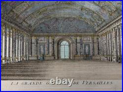 Gravure originale J. Rigaud Grande galerie de Versailles Circa 1730 Gravure originale J. Rigaud Grande galerie de Versailles Circa 1730