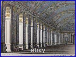 Gravure originale J. Rigaud Grande galerie de Versailles Circa 1730 Gravure originale J. Rigaud Grande galerie de Versailles Circa 1730