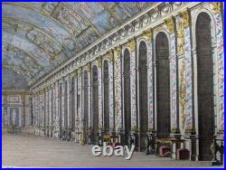 Gravure originale J. Rigaud Grande galerie de Versailles Circa 1730 Gravure originale J. Rigaud Grande galerie de Versailles Circa 1730