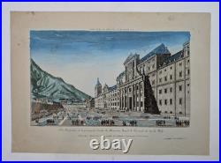 Gravure originale J. Rigaud Monastère Royal de l'Escurial Circa 1730 Gravure originale J. Rigaud Monastère Royal de l'Escurial Circa 1730