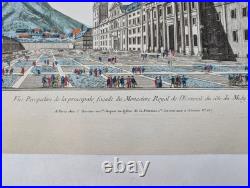 Gravure originale J. Rigaud Monastère Royal de l'Escurial Circa 1730 Gravure originale J. Rigaud Monastère Royal de l'Escurial Circa 1730