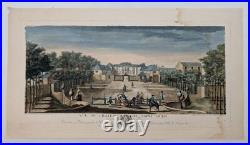 Gravure originale J. Rigaud Vue du Château de St-Ouen Circa 1730