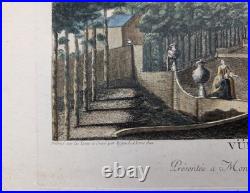 Gravure originale J. Rigaud Vue du Château de St-Ouen Circa 1730