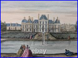 Gravure originale Jacques Rigaud Vue du château de Berny Circa 1730
