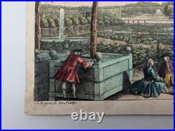 Gravure originale Jacques Rigaud Vue du château de Chantilly Circa 1730