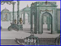 Gravure originale Rigaud Tonnelle dans les jardins de Bellevue Circa 1730 Gravure originale Rigaud Tonnelle dans les jardins de Bellevue Circa 1730