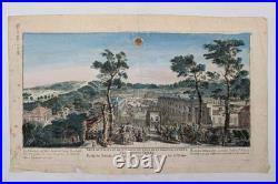 Gravure originale Rigaud Vue du Château de Saint-Cloud Circa 1730