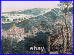 Gravure originale Rigaud Vue du Château de Saint-Cloud Circa 1730