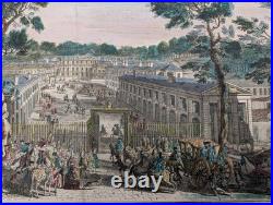 Gravure originale Rigaud Vue du Château de Saint-Cloud Circa 1730