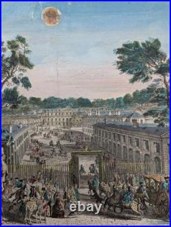 Gravure originale Rigaud Vue du Château de Saint-Cloud Circa 1730