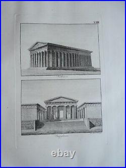 Gravure originale de Carl Friedrich von Wiebeking (1762-1842) Pantheon Propylaco