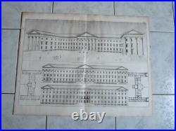 Gravure originale de Carl Friedrich von Wiebeking (1762-1842) études bâtiments