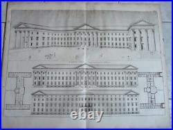 Gravure originale de Carl Friedrich von Wiebeking (1762-1842) études bâtiments