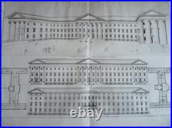 Gravure originale de Carl Friedrich von Wiebeking (1762-1842) études bâtiments