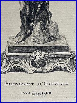 Gravure sculptures bronze XIXème Auguste Dutuit mythologie Proserpine Orithye